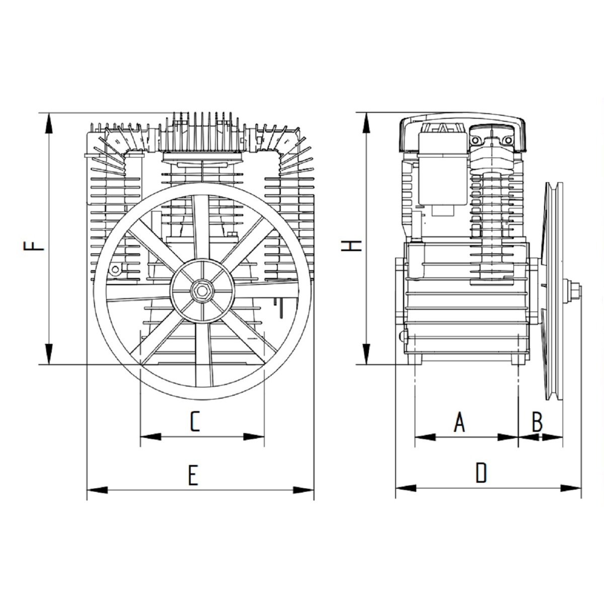 SHM K18C Aggregat - 2 Zylinder - Einstufig - mit Nachkühler