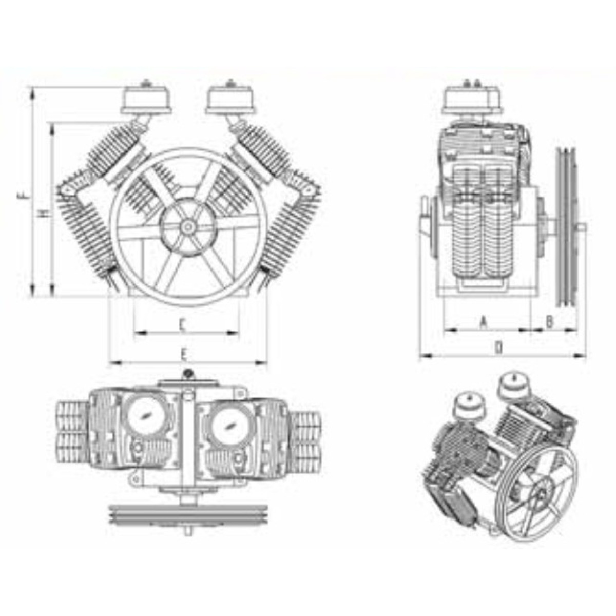 SHM K60 Aggregat - 4 Zylinder - Doppelstufig- mit Nachkühler