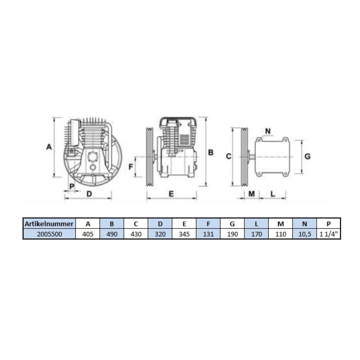 Aggregat B5900B - 15 Bar - 2 Zylinder - 400 Volt