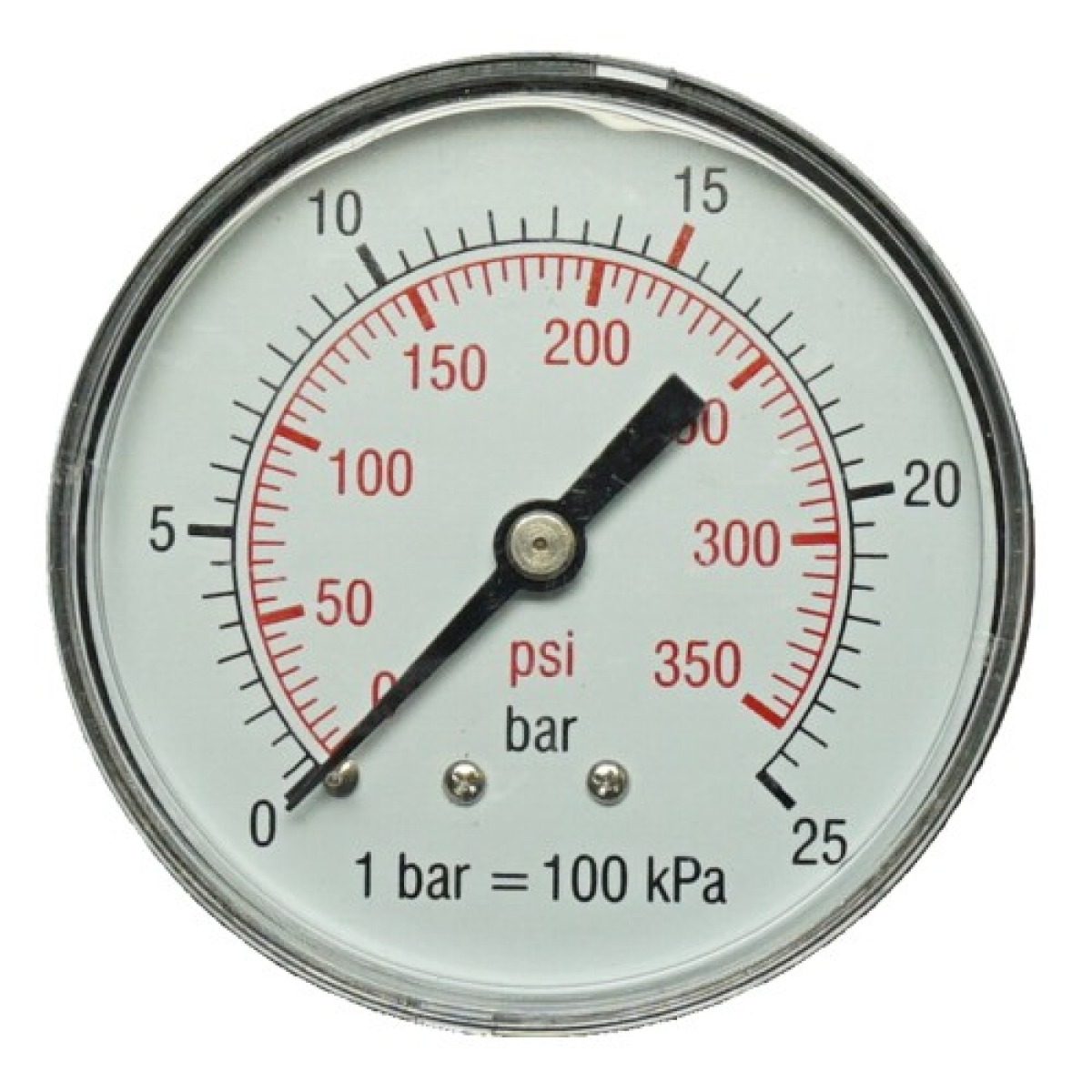 Manometer 15 bar 50 mm - 1/4 Zoll AG hinten