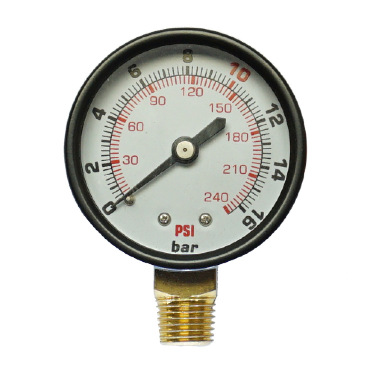 Manometer 16 bar 50 mm - 1-4 Zoll AG unten